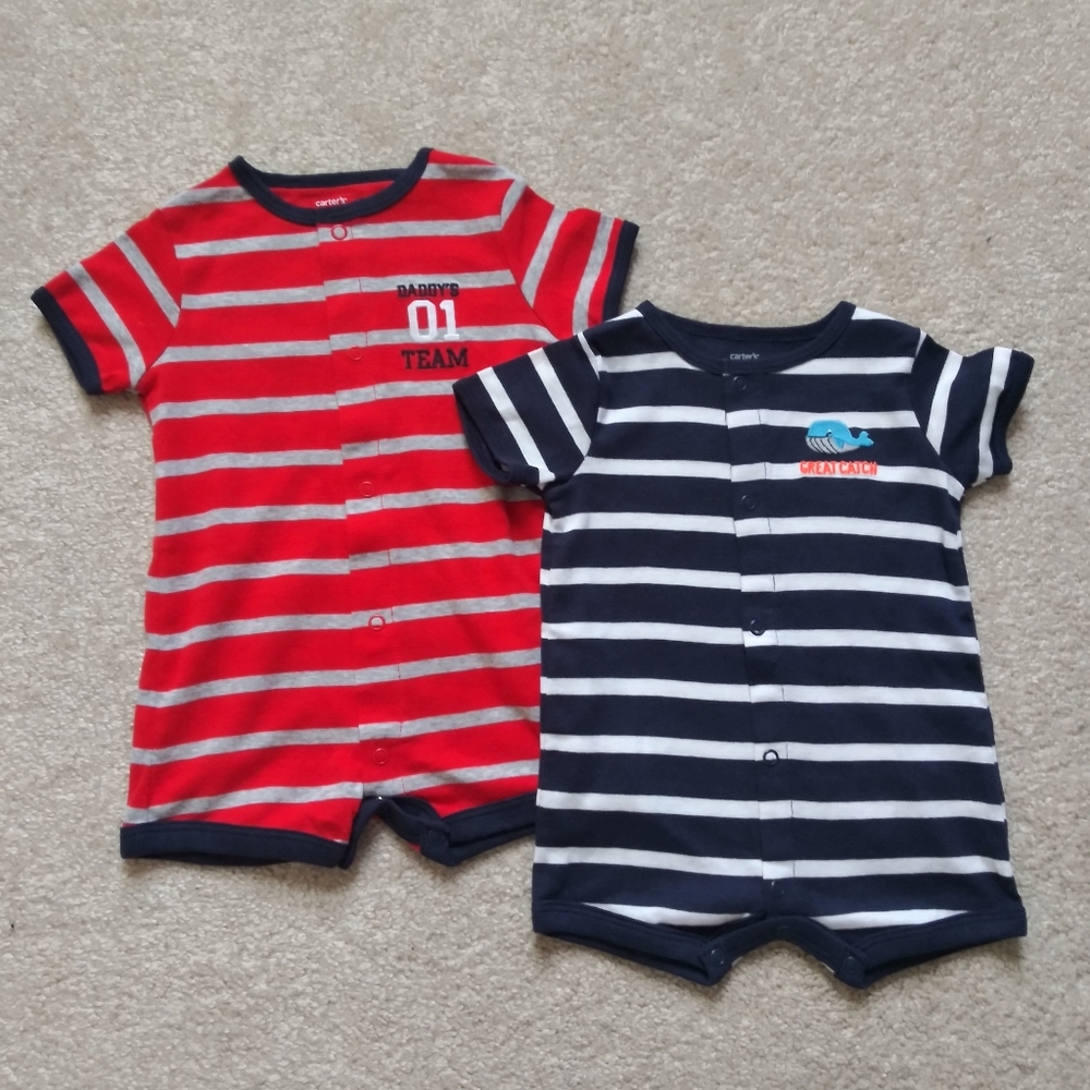 💎NEW! Carters Baby Boy Red/Blue Onesies